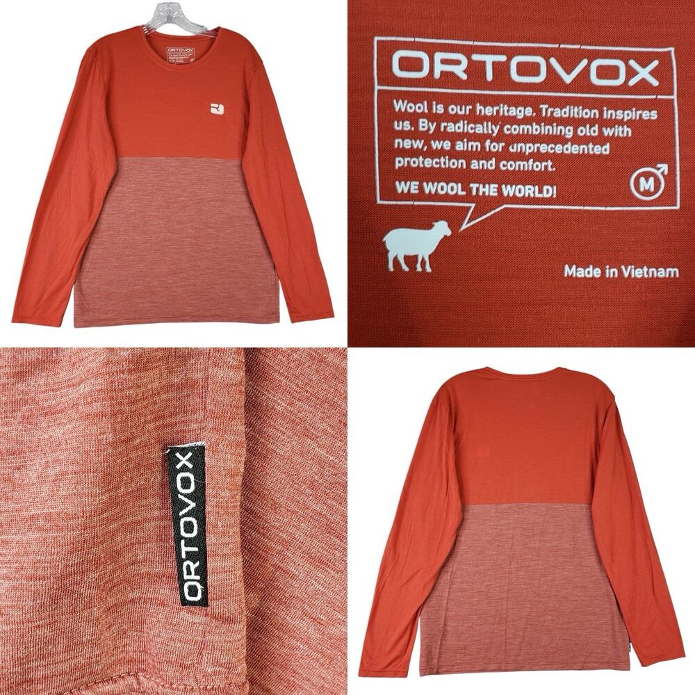 Ortovox Shirt Cool Herren Long Sleeve Merino Wool Baselayer Mens Size Medium